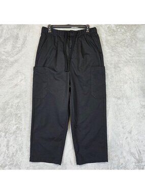 Topman Cargo Pants Mens 32 Black Elastic Waist Drawstring Relaxed Casual